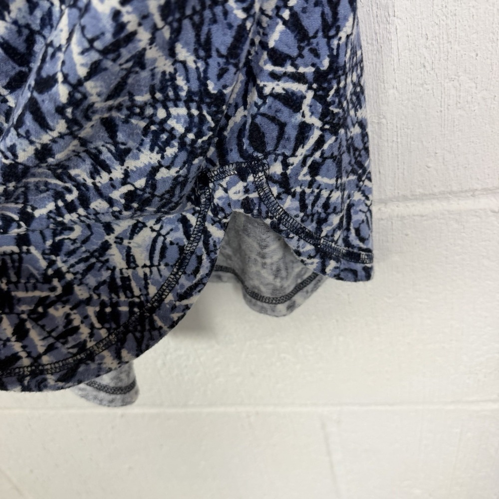Sunday Womens Top Size 1X French Terry Blue Relaxed Fit Casual Boho Maximalist - Picture 4 of 14